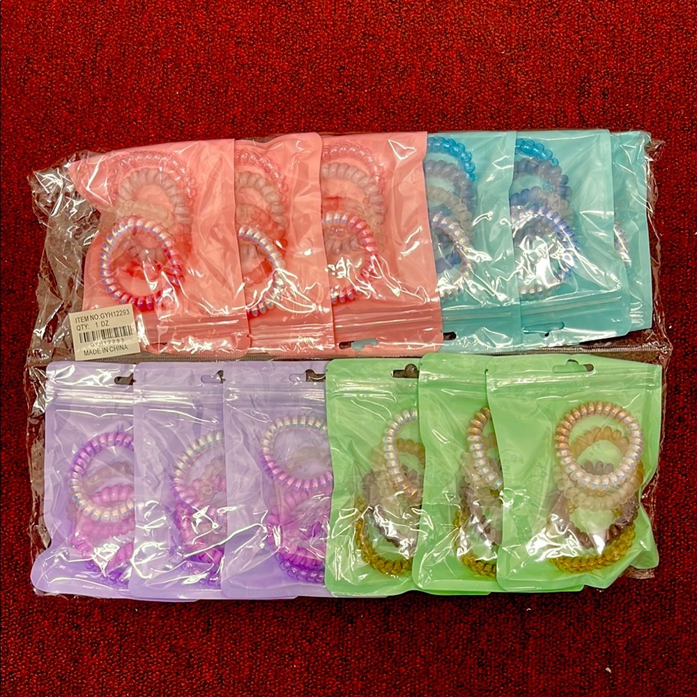 Colorful Spiral Hair Ties Set